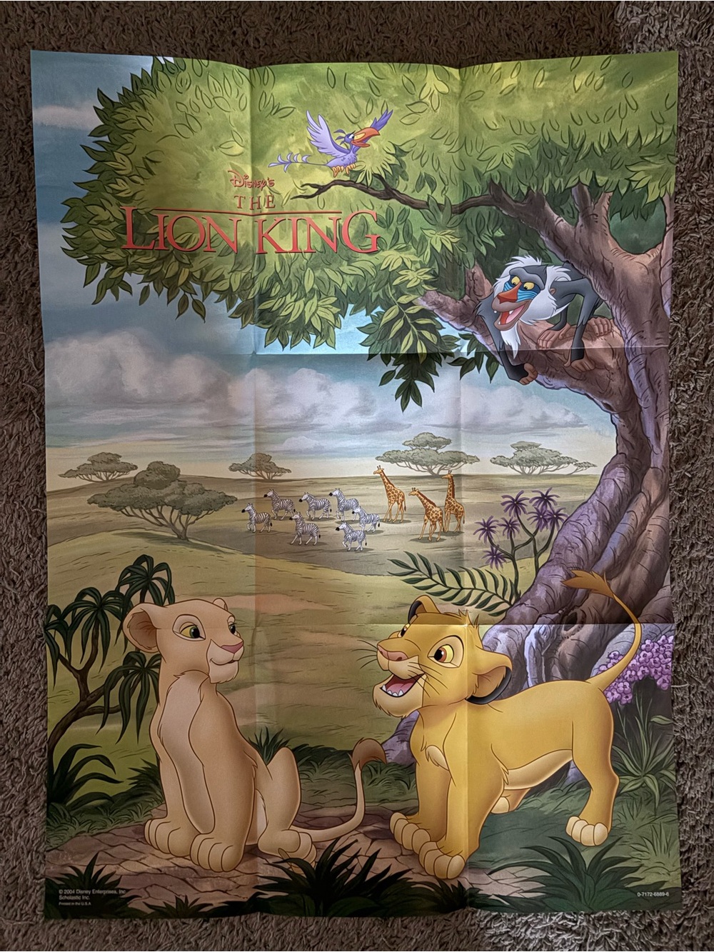 Vintage 2004 Disney’s The Lion King promotional poster distributed by Scholastic